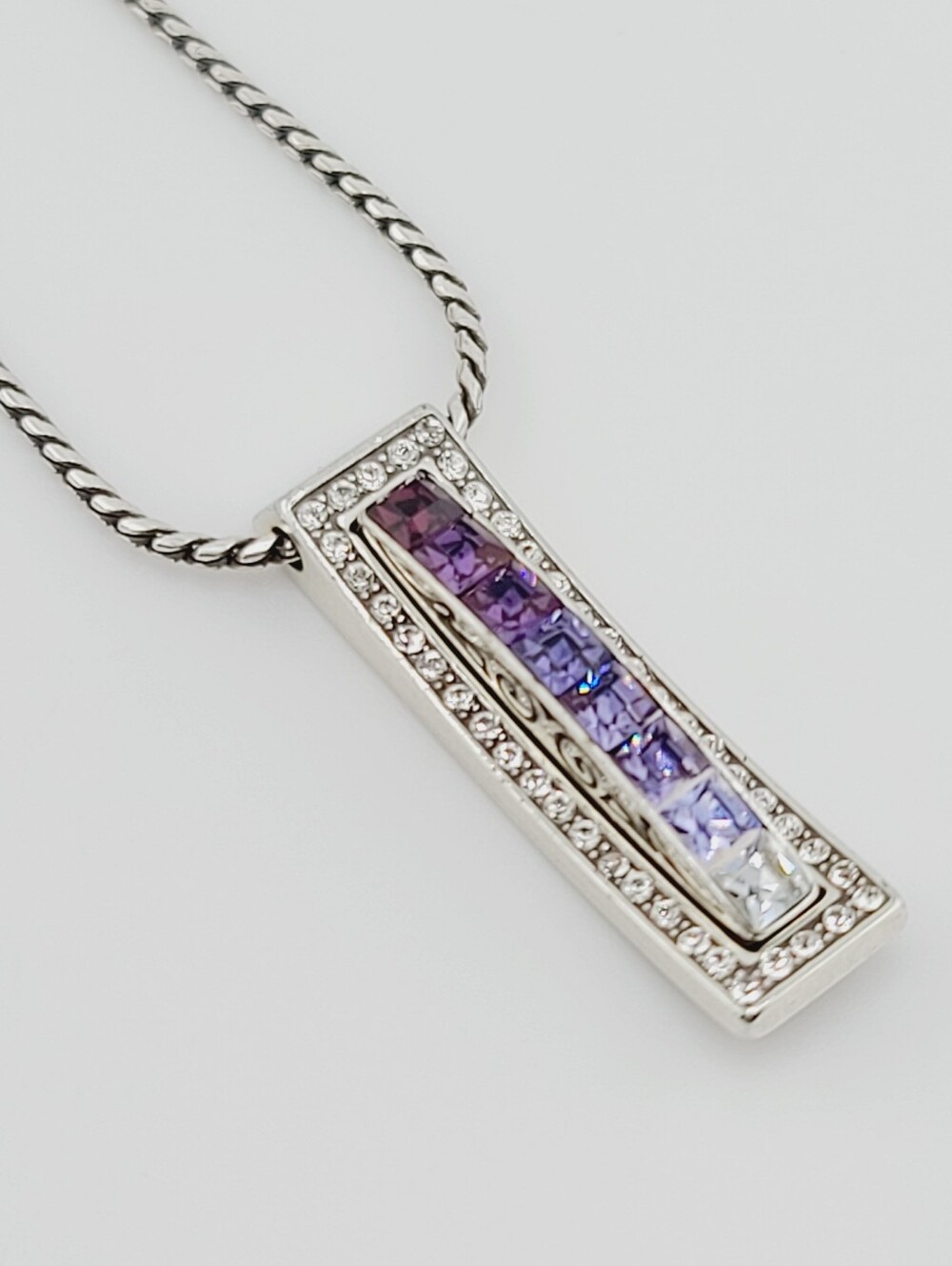 $72 Brighton "SPECTRUM NOBLE" Ombre Purple Swarovski Crystals Reversible Pendant - Picture 8 of 10